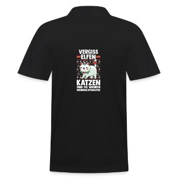 Père Noël Fête de Noël Noël Chats - Polo Homme - noir - Dos - Kai (181cm)