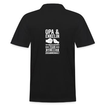 Grandpa and granddaughter - Men's Polo Shirt - black - Back - Kai (181cm)