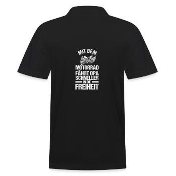 Opa Motorrad Großvater Motorradfahrer - Männer Poloshirt - Schwarz - Hinten - Kai (181cm)