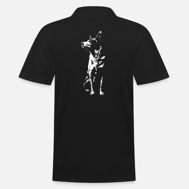 Australian Cattle Dog Silhouette Hunde Wilsigns - Männer Poloshirt - Schwarz