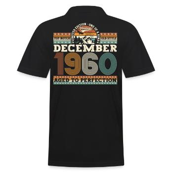 Né en décembre 1960 cadeau de 62e anniversaire - Polo Homme - noir - Dos - Kai (181cm)