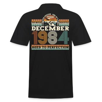 Décembre Né en 1984 Cadeau de 38e anniversaire - Polo Homme - noir - Dos - Kai (181cm)