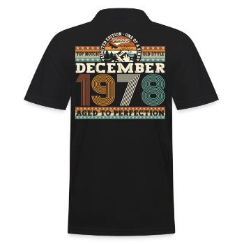 Décembre Né en 1978 Cadeau du 44e anniversaire - Polo Homme - noir - Dos - Kai (181cm)