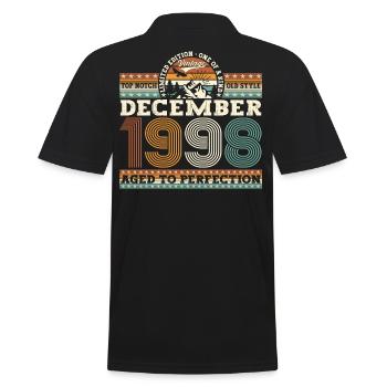 December Born 1998 24th birthday gift - Men's Polo Shirt - black - Back - Kai (181cm)