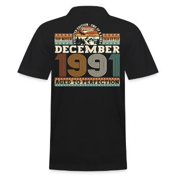 Décembre Né 1991 Cadeau de 31e anniversaire - Polo Homme - noir - Dos - Kai (181cm)