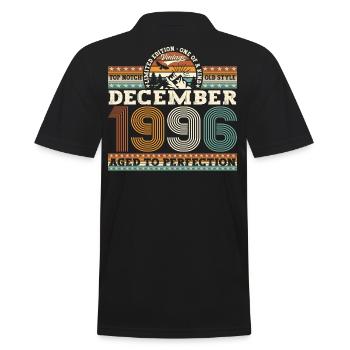 December Born 1996 26th birthday gift - Men's Polo Shirt - black - Back - Kai (181cm)