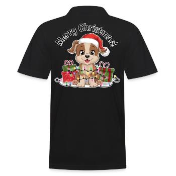 Chien Noël Noël Chapeau Joyeux Noël - Polo Homme - noir - Dos - Kai (181cm)