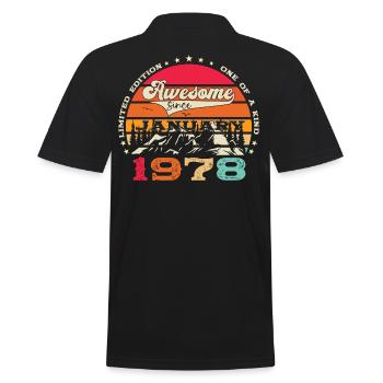 Born 1978 January 45th birthday gift man - Men's Polo Shirt - black - Back - Kai (181cm)