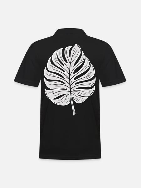 Cool Monstera Leaf, Plants Motif - Men's Polo Shirt - black