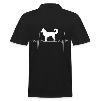 Herzschlag Herzfrequenz Husky - Männer Poloshirt - Schwarz - Hinten - Kai (181cm)