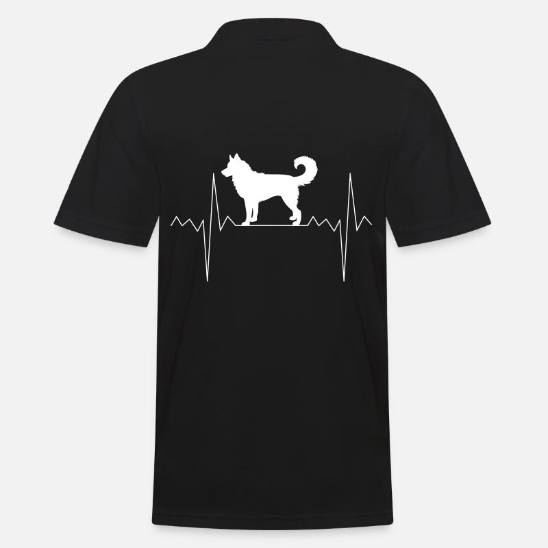 Herzschlag Herzfrequenz Husky - Männer Poloshirt - Schwarz