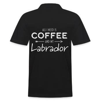 Labrador Labby coffee gift idea - Men's Polo Shirt - black - Back - Kai (181cm)