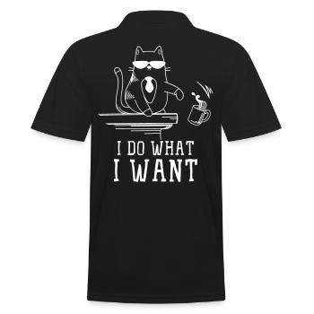 I do what i want - Männer Poloshirt - Schwarz - Hinten - Kai (181cm)