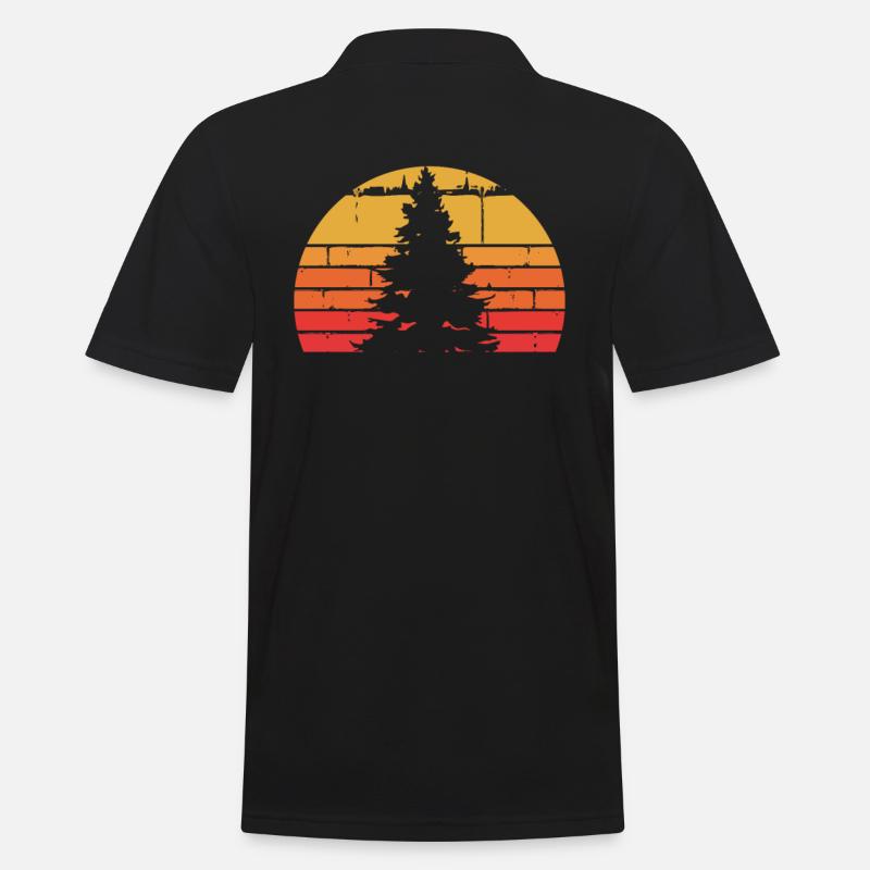 Einzelner Kiefern Baum Sun - Männer Poloshirt - Schwarz