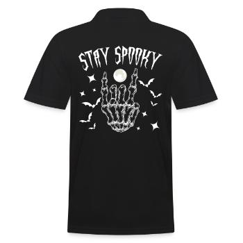 Stay Spooky Halloween Costume - Männer Poloshirt - Schwarz - Hinten - Kai (181cm)