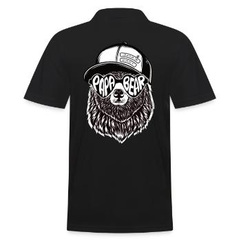 Papa Bear Ehemann Vater Familie Vatertag - Männer Poloshirt - Schwarz - Hinten - Kai (181cm)