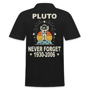 Pluton n’oublie jamais Rétro Drôle Nerdy Science - Polo Homme - noir - Dos - Kai (181cm)