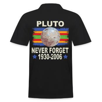 Pluton n’oublie jamais Rétro Drôle Nerdy Science - Polo Homme - noir - Dos - Kai (181cm)