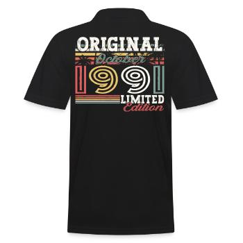 Original Oktober 1991 31. Geburtstag Geschenk Cool - Männer Poloshirt - Schwarz - Hinten - Kai (181cm)