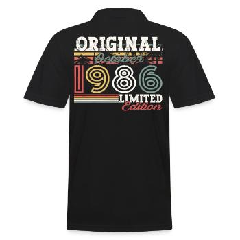 Original Octobre 1986 36th Birthday Gift Cool - Polo Homme - noir - Dos - Kai (181cm)