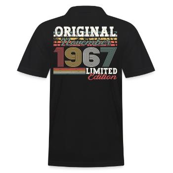 Original November 1967 55th birthday gift - Men's Polo Shirt - black - Back - Kai (181cm)