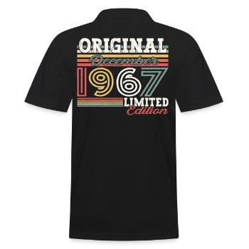 Original December 1967 55th birthday gift - Men's Polo Shirt - black - Back - Kai (181cm)