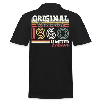 Né en décembre 1960 cadeau de 62e anniversaire - Polo Homme - noir - Dos - Kai (181cm)