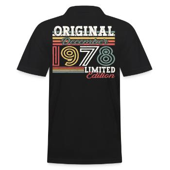 Décembre Né en 1978 Cadeau du 44e anniversaire - Polo Homme - noir - Dos - Kai (181cm)