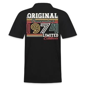 Décembre Né en 1974 Cadeau de 48e anniversaire - Polo Homme - noir - Dos - Kai (181cm)