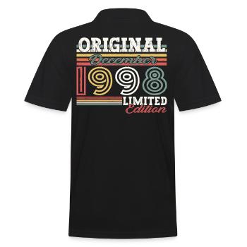 December Born 1998 24th birthday gift - Men's Polo Shirt - black - Back - Kai (181cm)