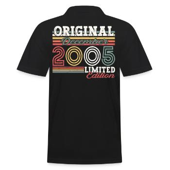 Décembre Année 2005 Cadeau du 17e anniversaire - Polo Homme - noir - Dos - Kai (181cm)