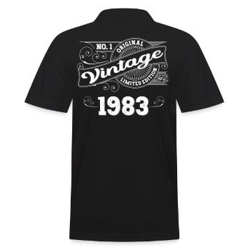Born 1983 40th birthday Gift man/ woman - Men's Polo Shirt - black - Back - Kai (181cm)