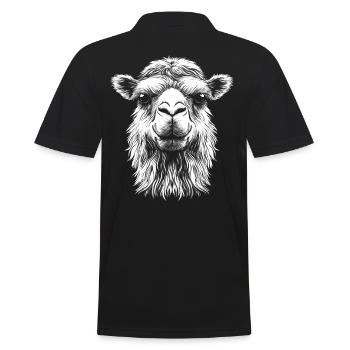Camel Portrait Dromedary Bactrian Animals Animal - Men's Polo Shirt - black - Back - Kai (181cm)