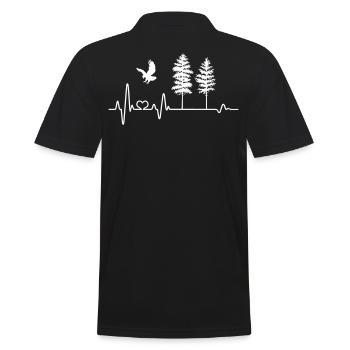 Battements de coeur aigle nature nature nature forêt arbre arbres ECG - Polo Homme - noir - Dos - Kai (181cm)