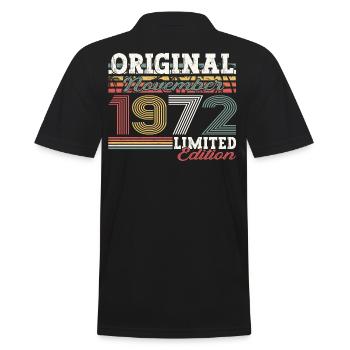 Original novembre 1972 Cadeau du 50e anniversaire - Polo Homme - noir - Dos - Kai (181cm)