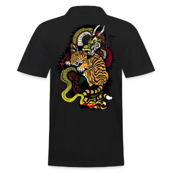 Dragon Serpent Tigre - Polo Homme - noir - Dos - Kai (181cm)