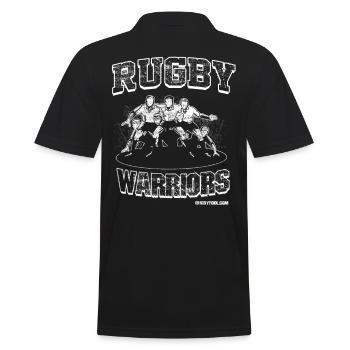 RugbyFool.com. Rugby Warriors. - Polo Homme - noir - Dos - Kai (181cm)
