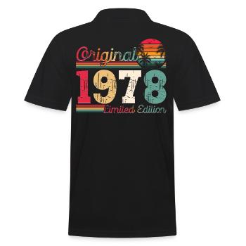 Born 1978 45th birthday Gift man/ woman - Men's Polo Shirt - black - Back - Kai (181cm)