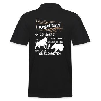 Bull and bear the animals of the stock market and stocks - Men's Polo Shirt - black - Back - Kai (181cm)