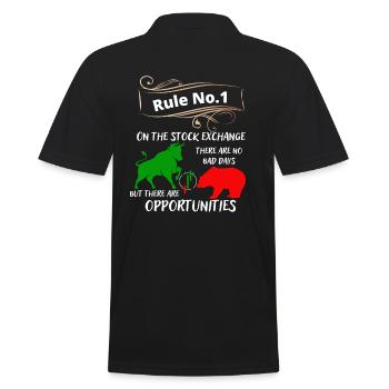 Bull and bear the animals of the stock market and stocks - Men's Polo Shirt - black - Back - Kai (181cm)