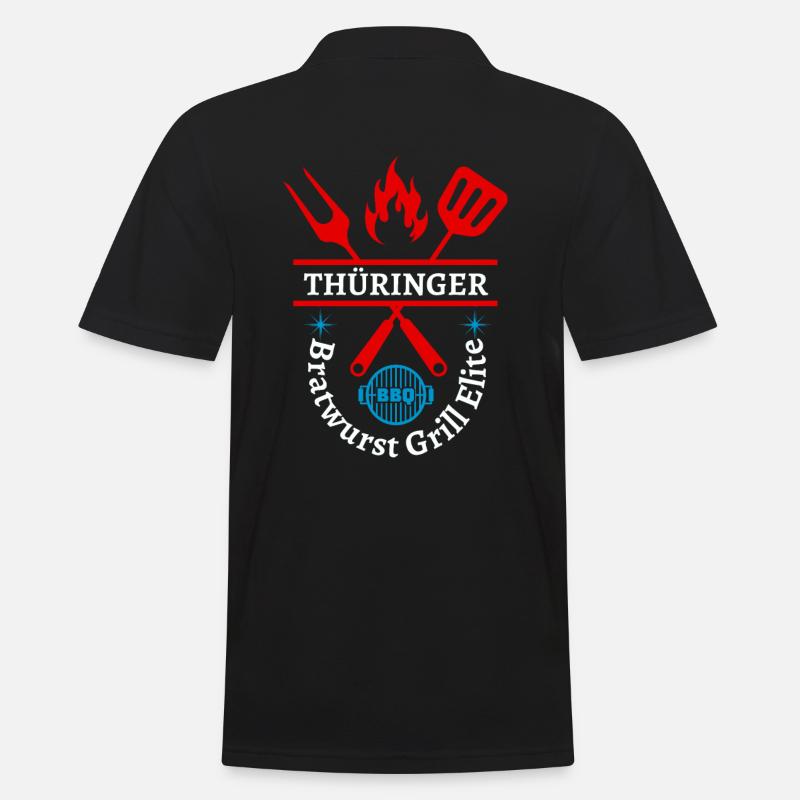 Thüringen-Thüringer Bratwurst Grill Elite - Männer Poloshirt - Schwarz