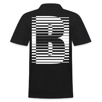 LETTER B - Men's Polo Shirt - black - Back - Kai (181cm)