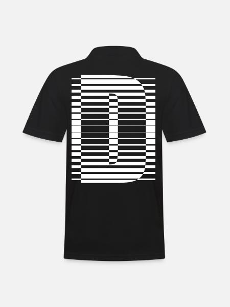 LETTER D - Men's Polo Shirt - black