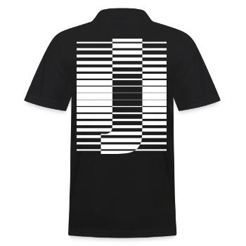LETTER J - Men's Polo Shirt - black - Back - Kai (181cm)
