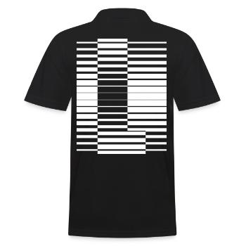 LETTER L - Men's Polo Shirt - black - Back - Kai (181cm)