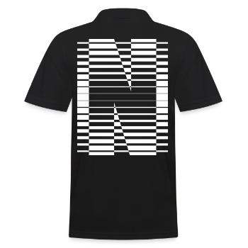 LETTER N - Men's Polo Shirt - black - Back - Kai (181cm)