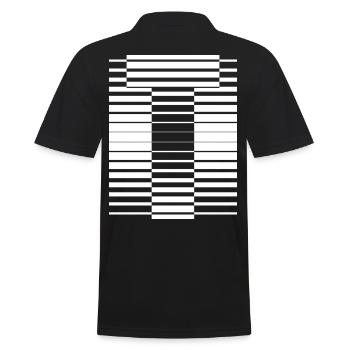INITIAL T - Men's Polo Shirt - black - Back - Kai (181cm)