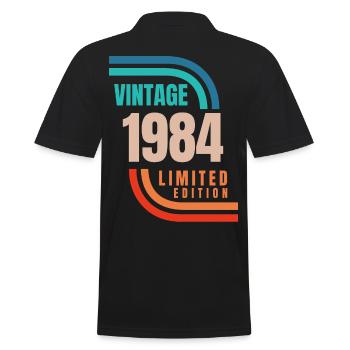 Jahrgang 1984 limitierte Auflage - Männer Poloshirt - Schwarz - Hinten - Kai (181cm)