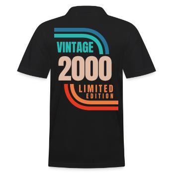 Vintage 2000 limited edition - Men's Polo Shirt - black - Back - Kai (181cm)