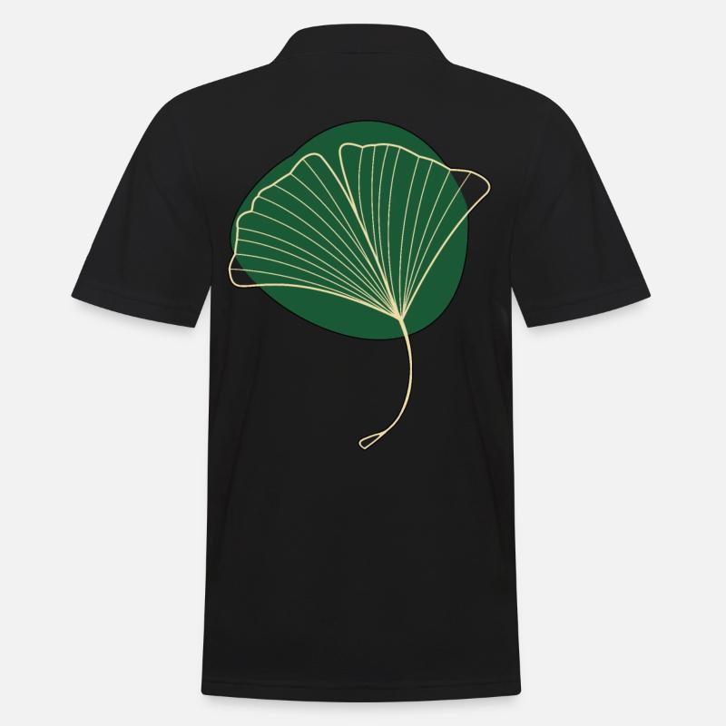Ginkgo - Männer Poloshirt - Schwarz